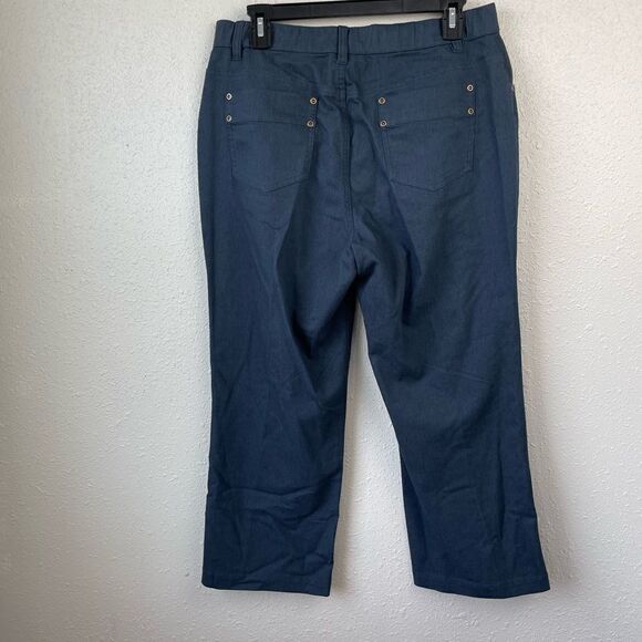 Multiples Cropped Navy Blue Pants Size 10 EUC - Picture 3 of 7